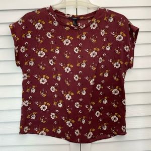 Forever 21 Burgundy Floral Top